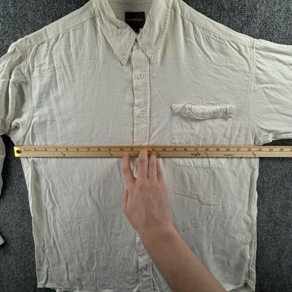 Calvin Klein Long Sleeve Button Up Shirt Men Size 100 (XL) Ivory Soft Viscose ** - Picture 5 of 16